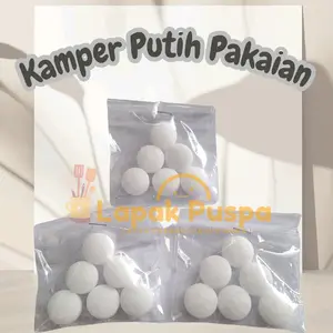 10 Pak Kamper Pakaian Baju Kamper Putih 1 Pak isi 6 Pcs Kamper Putih