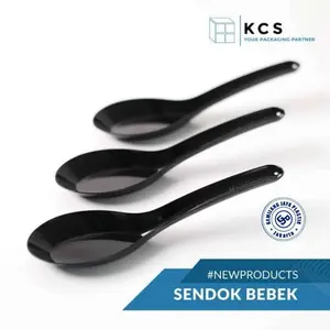 12 Pcs  Set Sendok Bebek Semi Melamine Sp270 Sendok Ramen Bubur Sup  Soup  Plastik Goodwill  Kitchenware - Merah