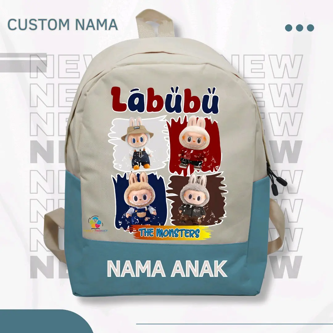 Tas Ransel Backpack anak karakter Labubu1- anak Sekolah Anak TK SD Rekomended Banget (Free Nama)