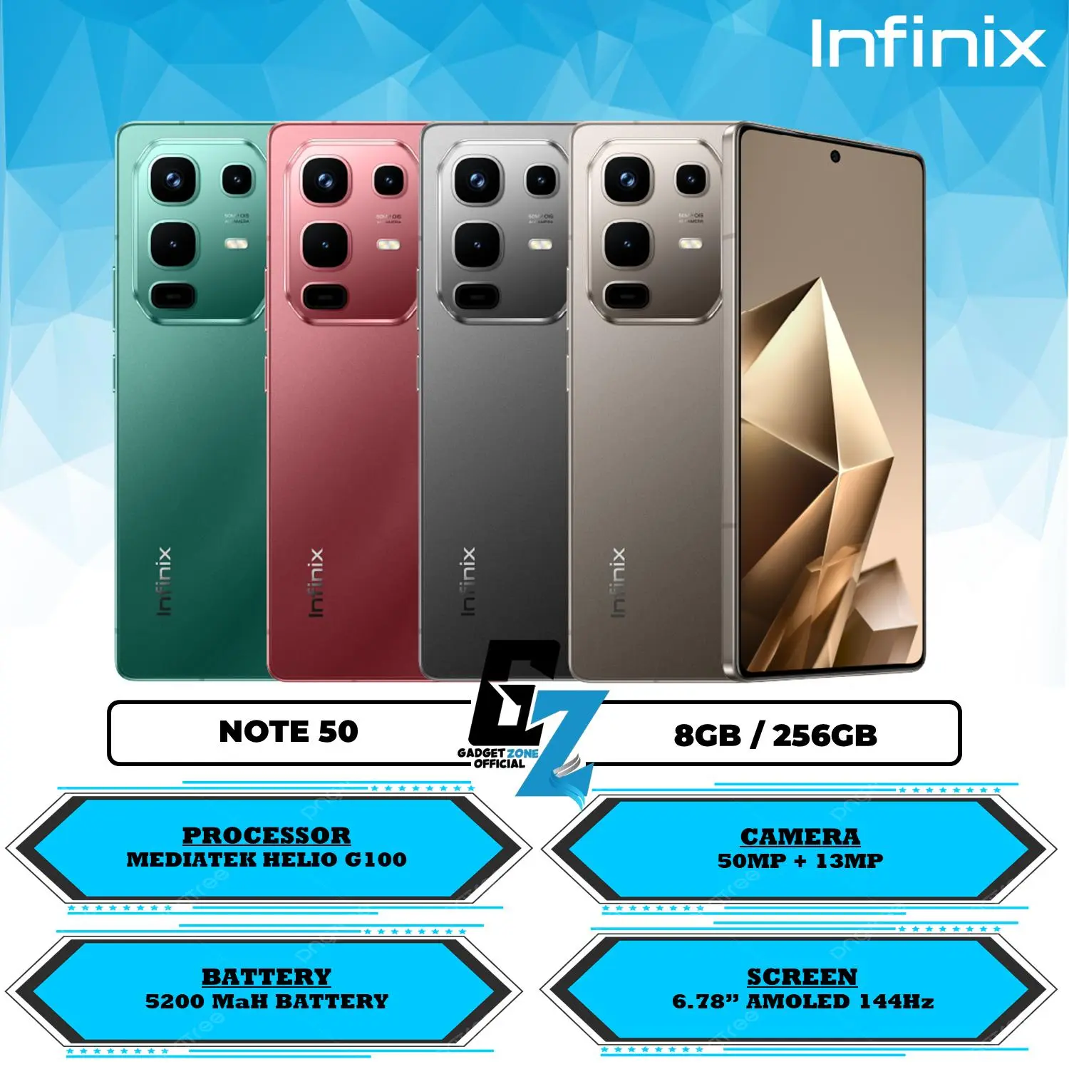 INFINIX NOTE 50 ( 8GB/256GB ) GARANSI RESMI