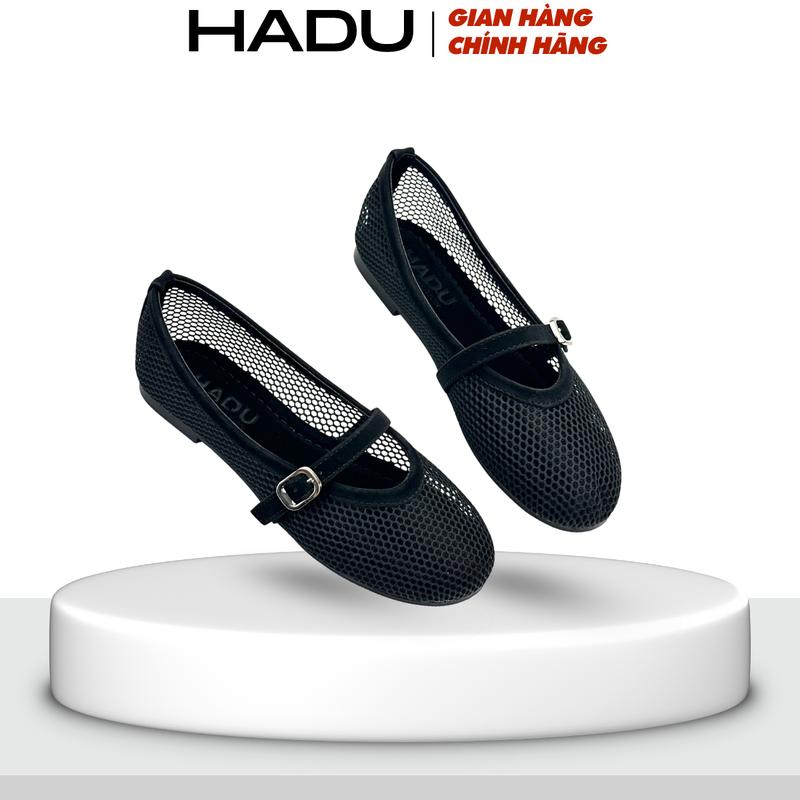Giày Búp Bê Nữ Phối Lưới MISHA Quai Ngang HADU M072 Vật Liệu Cao Cấp Đế TPR Chống Trượt BH 12T