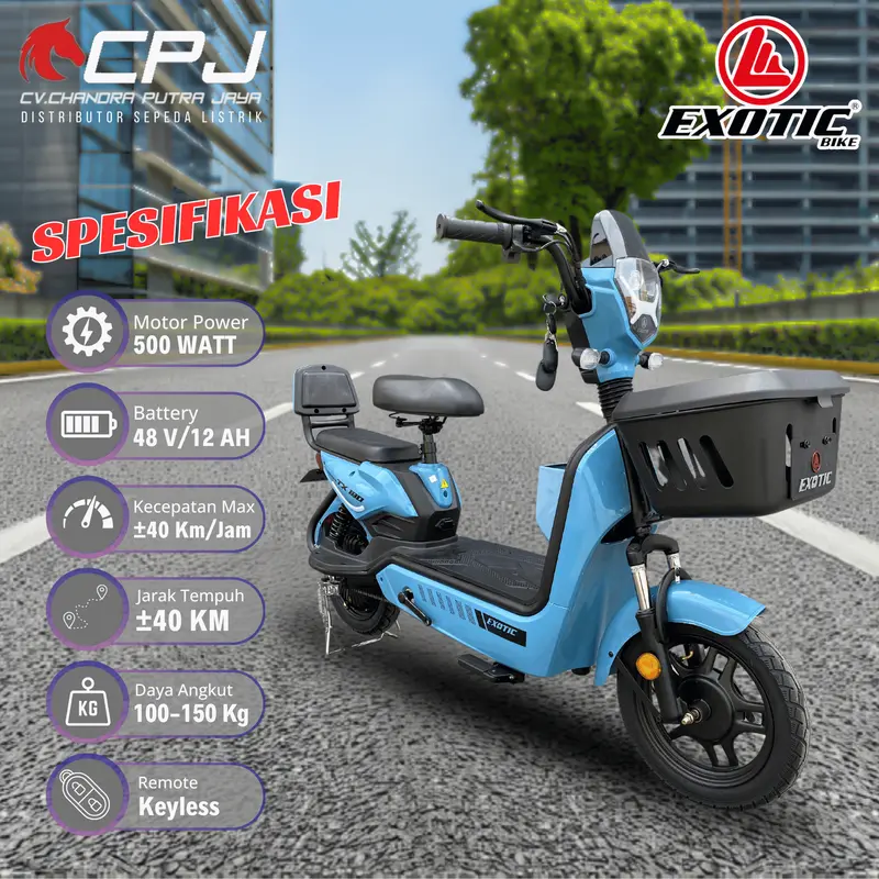 Sepeda Listrik EXOTIC GROZA TX 180 Terbaru 500 Watt Garansi Resmi 3