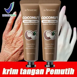Coconut Oil Perbaikan Krim Tangan Brightening Hand And Body Lotion Body Hand Cream-Krim Pemutih Tangan-Hand Cream Tangan Krim Tangan Pemutih Cream Tangan Keriput Dan Kasar Hand Krim Pelembut Tangan Kering Dan Keriput Cream Tangan Dan Kaki Keriput 60g