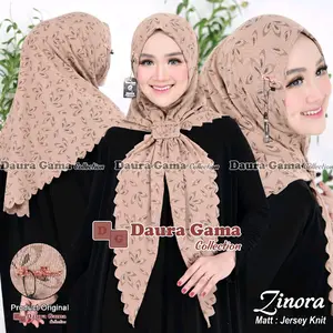 Alfiera - ZINORA segitiga instan Gesper Jilbab malay Knit motif lasercut by dauragama Muslim Kerudung