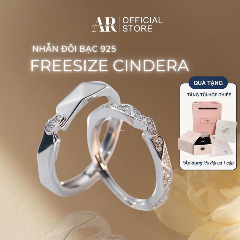 Nhẫn cặp nam nữ nhẫn đôi bạc 925 Cindera-Aura Silver-ND15