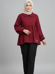 Yura Blouse Atasan Wanita Premium Outfit Muslim Lebaran 2026 Bahan Crincle Airflow Adem Fleksibel Dan Nyaman