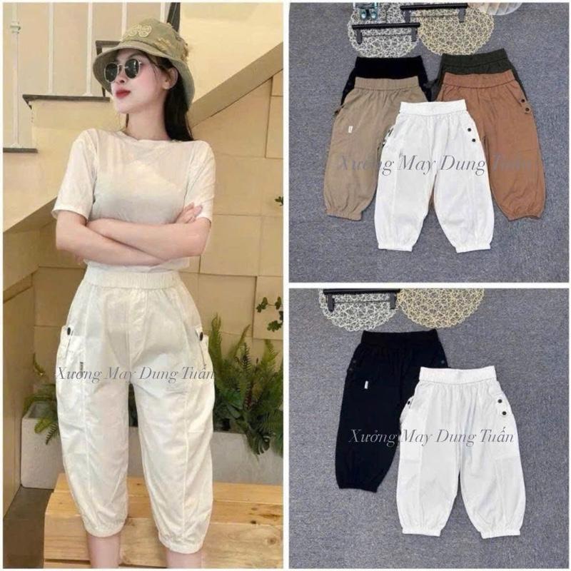 Xưởng May Dung Tuấn Quần Ngố Qua Gối Nhiều Màu Có Giãn Tốt Mềm Mát Chất KaKi Gió Giãn Cạp Cao Lưng Thun BigSize Đến 80kg