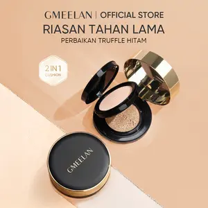 GMEELAN Black Truffle PCA Zinc Antioksidan Air Cushion 7g+10g High Coverage Cushion Dengan Kandungan Skincare Mencegah Kekusaman Dan Kulit Kering Sepanjang Concealer Foundation Wajah Extract Mencerahkan Lasting Compact Bedak Padat