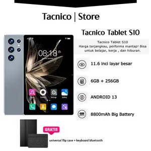 TACNICO Tablet S10 | 11.6 inci | RAM 6GB + 256GB ROM | Tablet + Mouse + Keyboard + Case | 5G Dual SIM Wifi | Layar besar