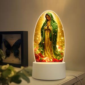 Lámpara de oración a la Virgen Guadalupe, luz cálida alimentada por USB, decoración del hogar, bautismo, adoración, ambiente espiritual, regalo para nueva casa #TOP PICKS