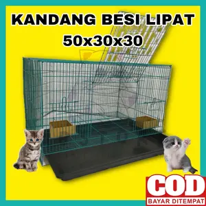 ￼Kandang Besi Lipat 50x30x30 Umbaran Kandang Kucing Kelinci Hamster Burung Musang Anjing Kandang Hamster Sangkar Burung Kandang Burung