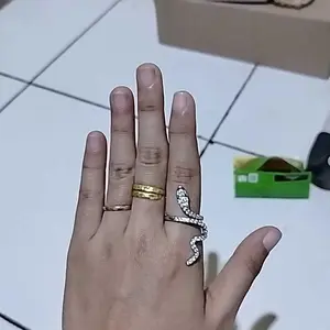 LiuiCincin Ular Perak Indera Lanjutan Cincin Zirkon Indah Cincin Pasangan Kepribadian