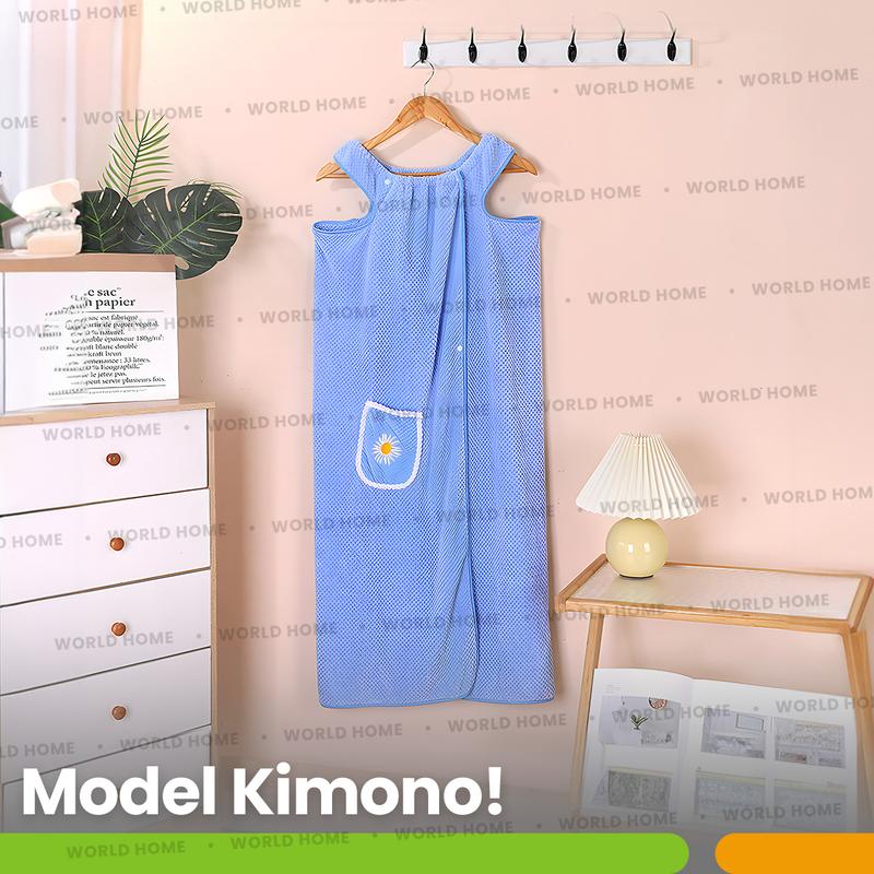WORLDHOME - Handuk Kimono Microfiber Daya Serap Tinggi Praktis Dengan 3 Pilihan Warna 6