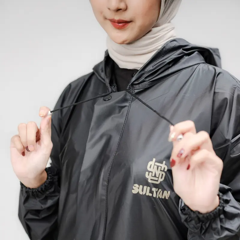 SULTAN Jas Hujan Gamis Syar'i Panjang Wanita Dewasa Hitam 8