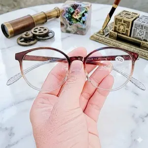 Kacamata Baca Double Lensa DOBEL/KRYPΤΟK BIOFOCAL Frame Brown Transparan Lensa Normal +1.00 sd +3.00 Cocok untuk Bapak Ibu Berhemat BF948DR