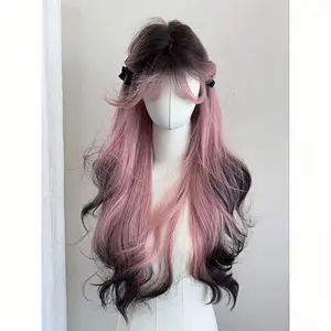 Wig Wanita Full Kepala/Korean Ombre Wig/Wig Daily Natural Wanita/Wig Rambut Panjang curly LAYER WAVE/Wig Premium Rambut Wanita/70CM Wig Highlight/wig 2 warna/wig 2 warna rambut panjang