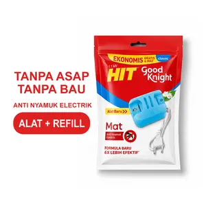 HIT Mat Alat Anti Nyamuk Ekonomis + Lampu - Obat Nyamuk Elektrik - Bunuh Nyamuk Penyebab Demam Berdarah (DBD)