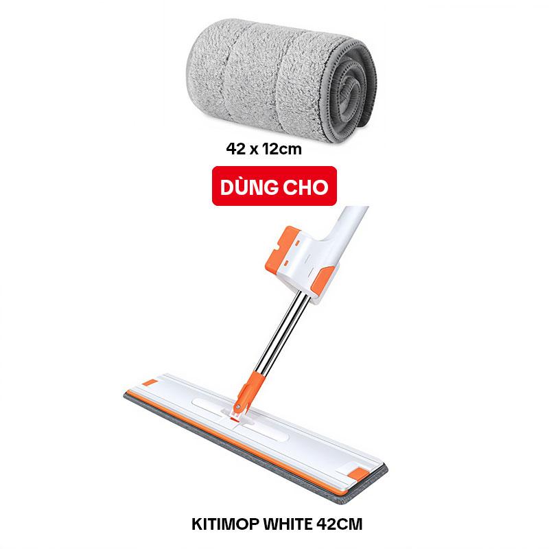 Bông Lau Nhà Thay Thế KITIMOP WHITE 42X12CM, Dùng Cho Cây Lau Nhà Tự Động KITIMOP WHITE 42CM