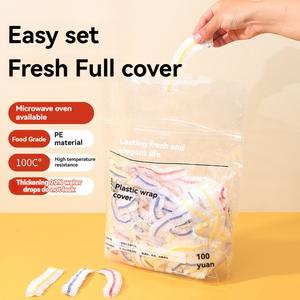 Set Filem Berpaut Peti Sejuk, Mangkuk dan Pinggan Tebal Gred Makanan, Filem Berpaut Berwarna-warni Containers Kitchenware