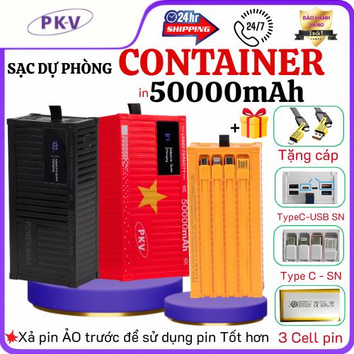 (Tặng cáp 4in1)Sạc dự phòng in 50000mAh CONTAINER tích hợp 4 dây ra bảo hành 12 Tháng phụ Kiện Điện Thoại Pin Dự Phòng Sạc Pin