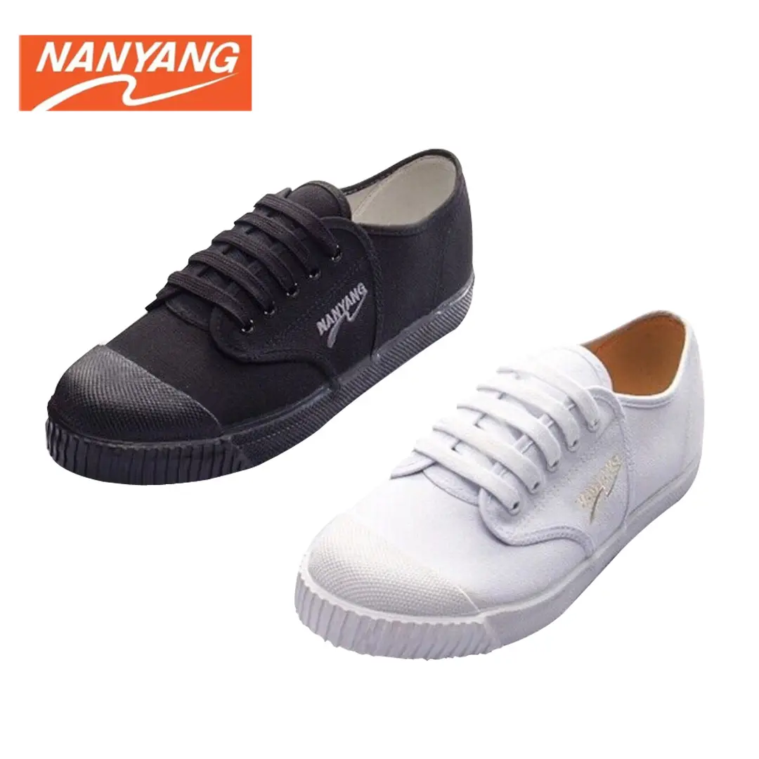 nanyang(Sepaktakraw) casual sports shoes student adult canvas shoes black and white size 35-44