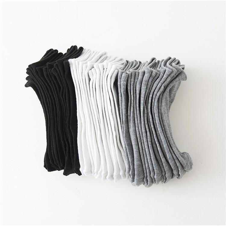 【COD】[SOCKS 10-30 PAIRS] 1 set (10 Pairs) Plain Socks Color White ...