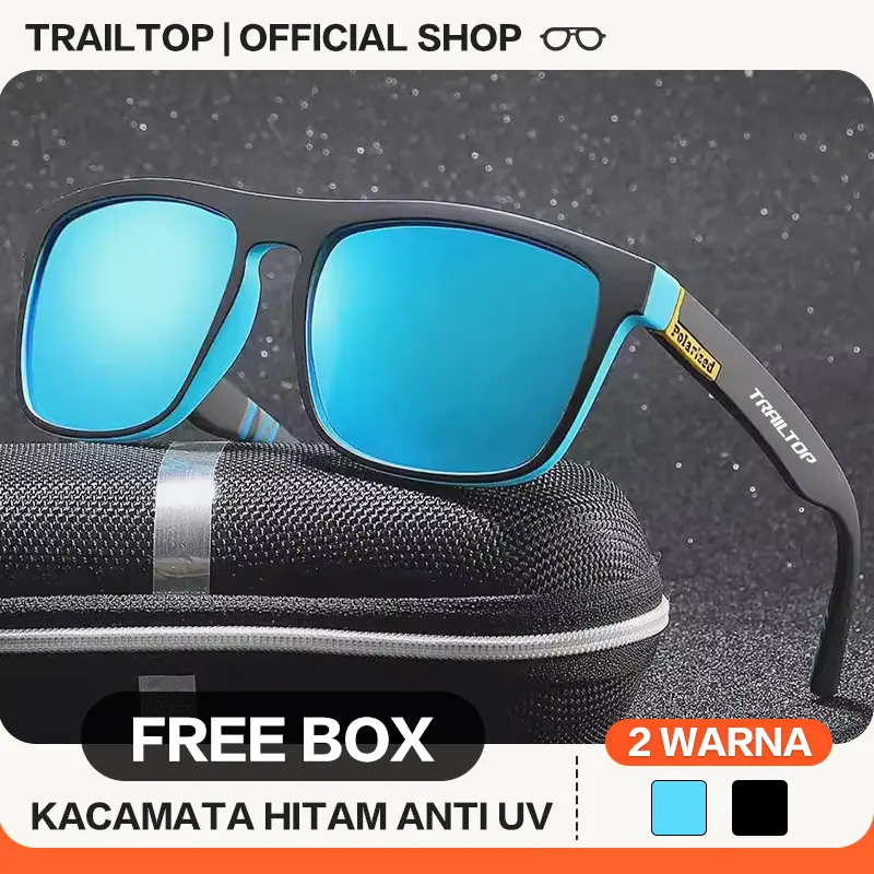 Trailtop Kacamata Hitam Pria Dan Wanita ANTI UV 400 SunglassesStar+Kacamata Full Rim