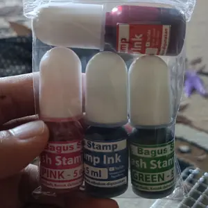 Tinta Stempel Warna Otomatis Ink Stamp GAGANG KEPALA MERAH 5ml 100ml Biru Hitam Merah Hijau Violet Pink Orange Coklat Biru Muda