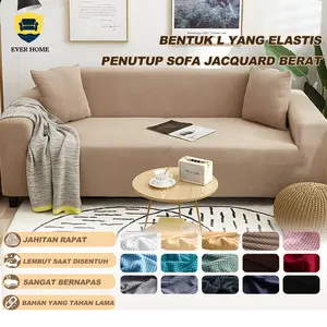 Sarung Sofa Elastis 1 Potong Sarung Sofa Bercorak Kotak-Kotak Kecil, Pelindung Furnitur Sofa Empuk dengan Bagian Bawah Elastis untuk Anak-Anak Bahan Polyester Spandex Jacquard