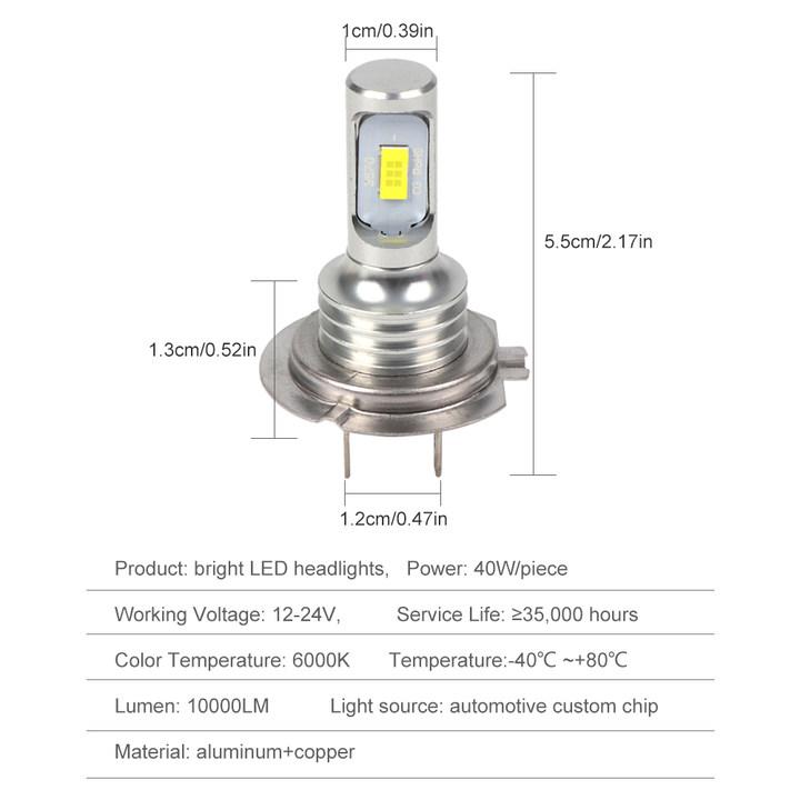 Product Introduction of H7 LED Headlight Kit 80W 10000LM Hi Or Lo Beam Bulbs 6000K White IP68 40