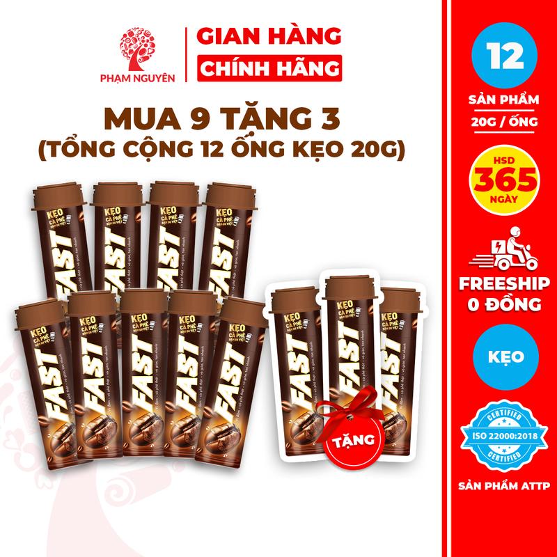 MUA 9 TẶNG 3 Tổng cộng 12 ỐNG Kẹo Cà Phê FAST 20g | Cà Phê | Đồ ăn vặt