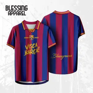 Blessing Apparel Jersey Fantasy Barca Blaugrana Retro Barcelona Merah Biru Kualitas Premium Desain Unik Dan Detail