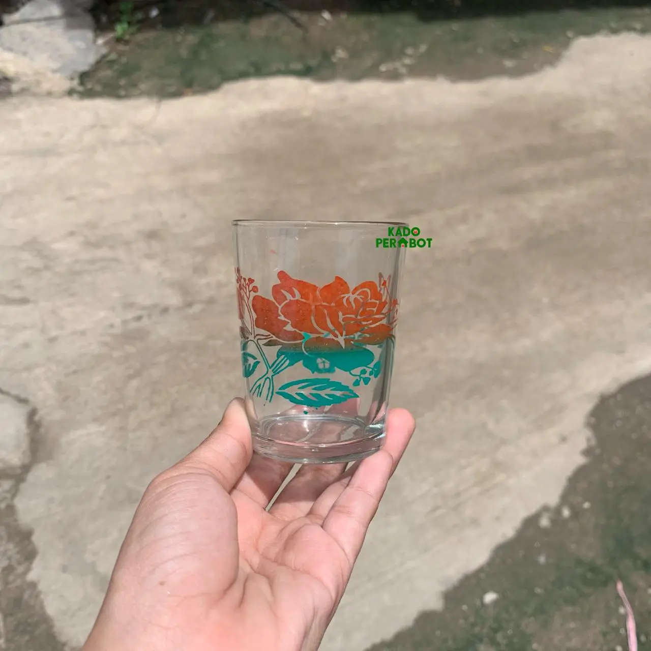 Gelas Jamu Kembang Cangkir Kaca Beling Mug Gelas Beling Kaca Ukuran Kecil