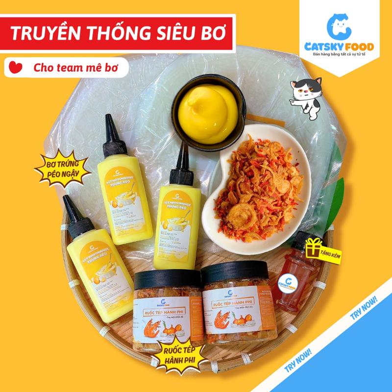 Combo Siêu Bơ - Bánh tráng phơi sương CATSKY FOOD combo bánh tráng sốt muối béo…