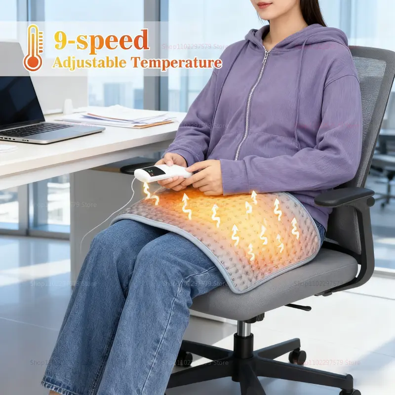 Electric Heating Blanket for Home Use 9 Levels Thermal Heated Mat Soft Safe Winter Body Back Leg Warmer Pads for Cozy Comfort
