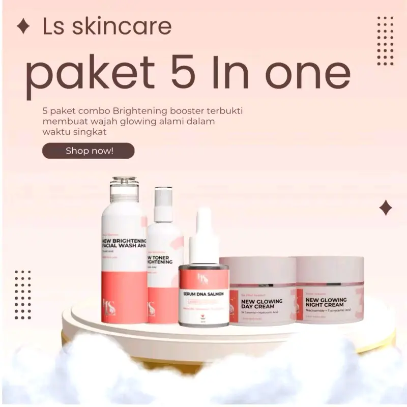 LS GLOWING• 5 in 1 PAKET LENGKAP NEW BOOSTER BRIGHTENING ORI&BPOM