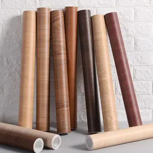 1 ROLL WALLPAPER KAYU CREAM 10MX45CM WALLPAPER LEMARI PINTU Kertas Pvc