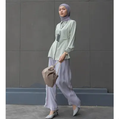 KEMEJA SEAMLESS AERA POLOS STRECH PREMIUM OFFICE B680 Baju Panjang Tangan Wanita 6