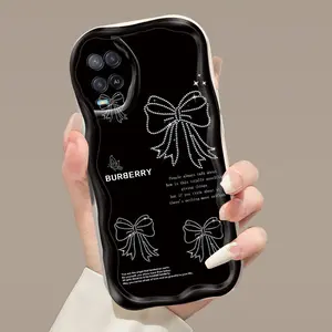 Casing Hp OPPO A54 4G Case garis hitam pola busur kupu-kupu HP Casing ponsel dengan Softcase desain anti drop silikon Kesing