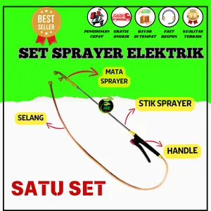 Paket Sprayer Electric Stop Kran Stik Selang Nozzle Paket 4in1 Mata Sprayer 2 Lubang