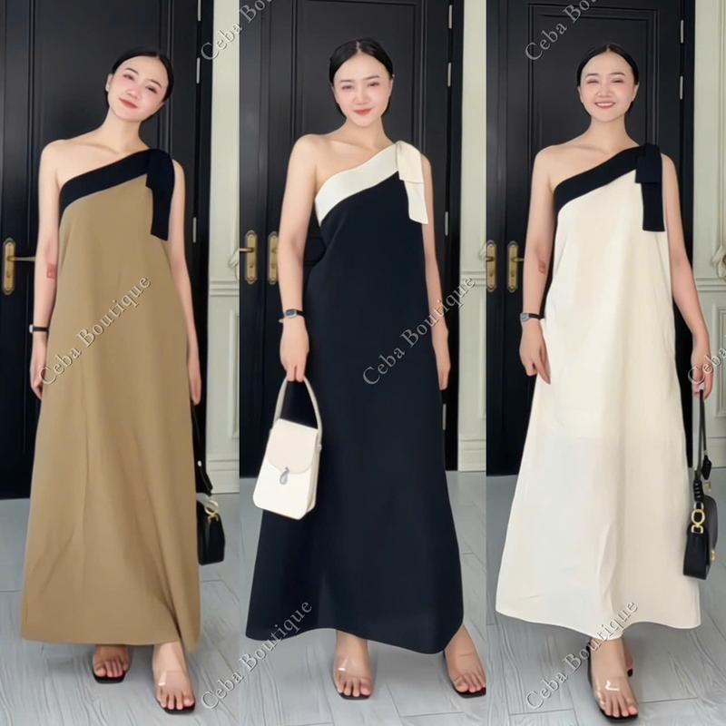  D161 - Đầm Linen Cổ Chéo Phối Nơ CEBA BOUTIQUE 