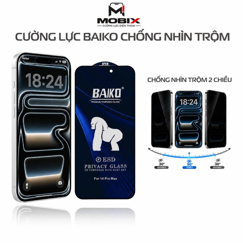 Kính Cường Lực MOBIX Black Arrow Chống Nhìn Trộm Tự Dán Rút Bụi Cho Điện Thoại