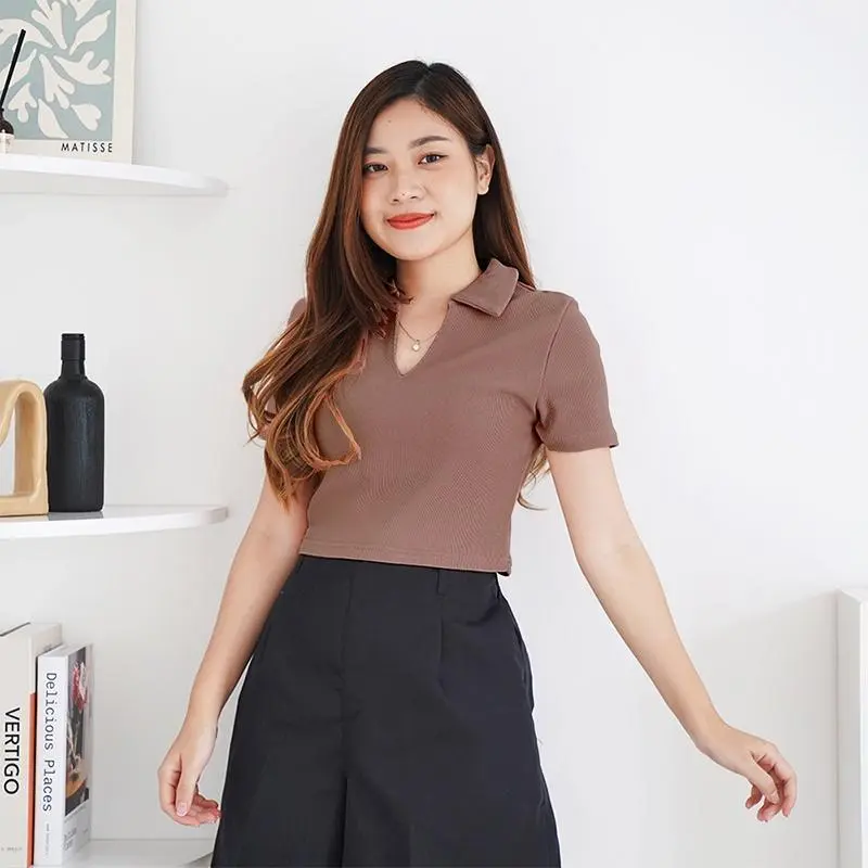 ADA - Blouse Cecil Colar Crop Top Wanita #2695