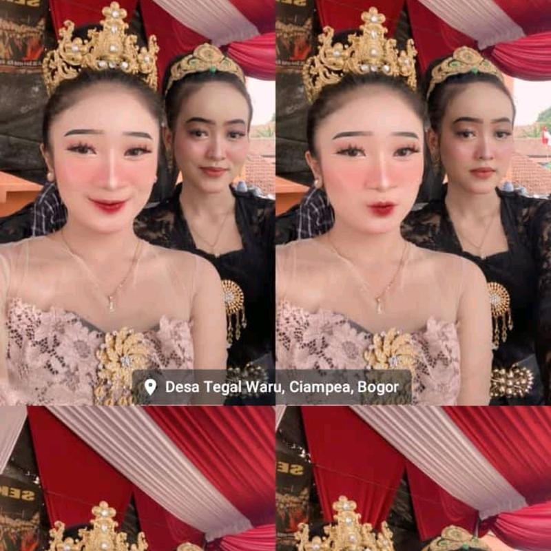 satu set kening dan sanggul siger mahkota aksesoris pengantin Elegan Hiasan 5