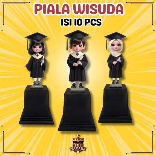 Isi 10 Pcs Piala Akrilik Wisuda Polos Paud Tk Sd Smp Sma