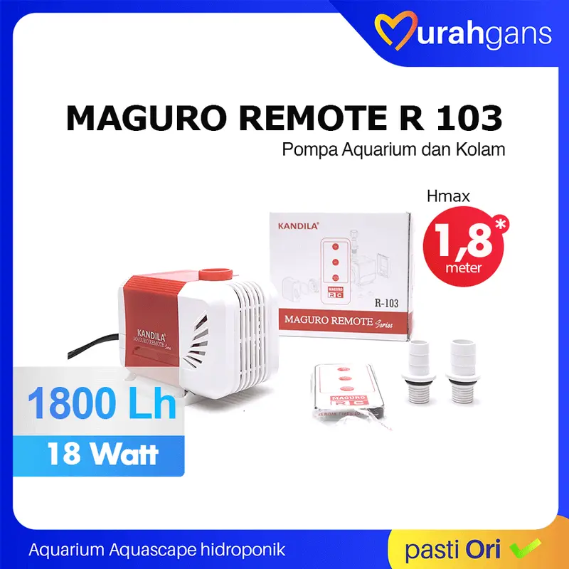 Pompa Aquarium KANDILA MAGURO REMOTE R 103 Pompa Kolam dengan Remote 1800 LH 0