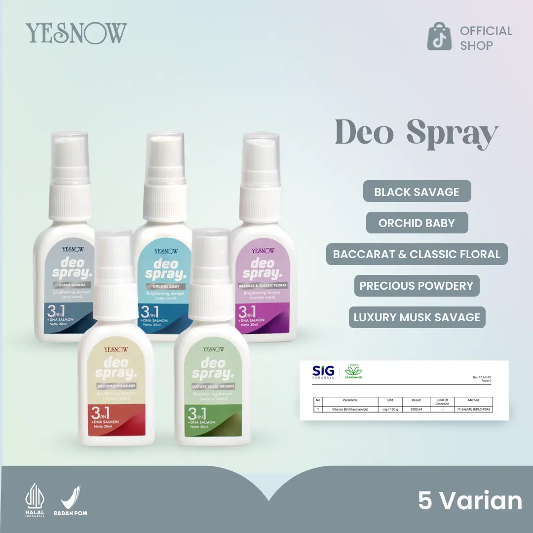 Yesnow Deodorant Spray Brightening Armpit 30ml - Deodorant Penghilang Bau Ketiak