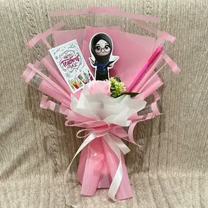 MYFLORIST Buket Hadiah Hari Guru / Kado Hari Guru / Buket pulpen / Buket Bunga artificial cantik simpel ( M3)
