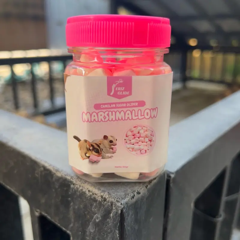 50G SNACK MARSHMALLOW SUGAR GLIDER HAMSTER LANDAK TUPAI TERBANG KUCING 5