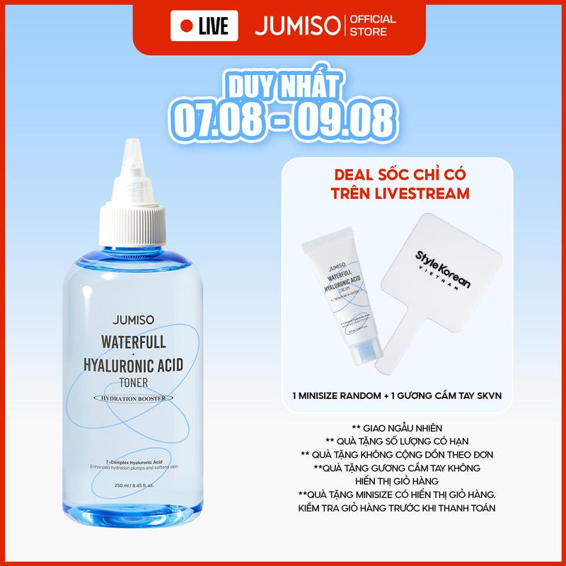 [KOL] Nước hoa hồng cấp ẩm JUMISO Waterfull Hyaluronic Acid Toner 250ml